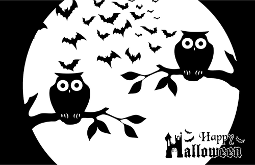 Halloween Stencil - Bat Owl Clipart - Free Transparent PNG Clipart Images Download. - Transparent PNG Free Download | PNGio