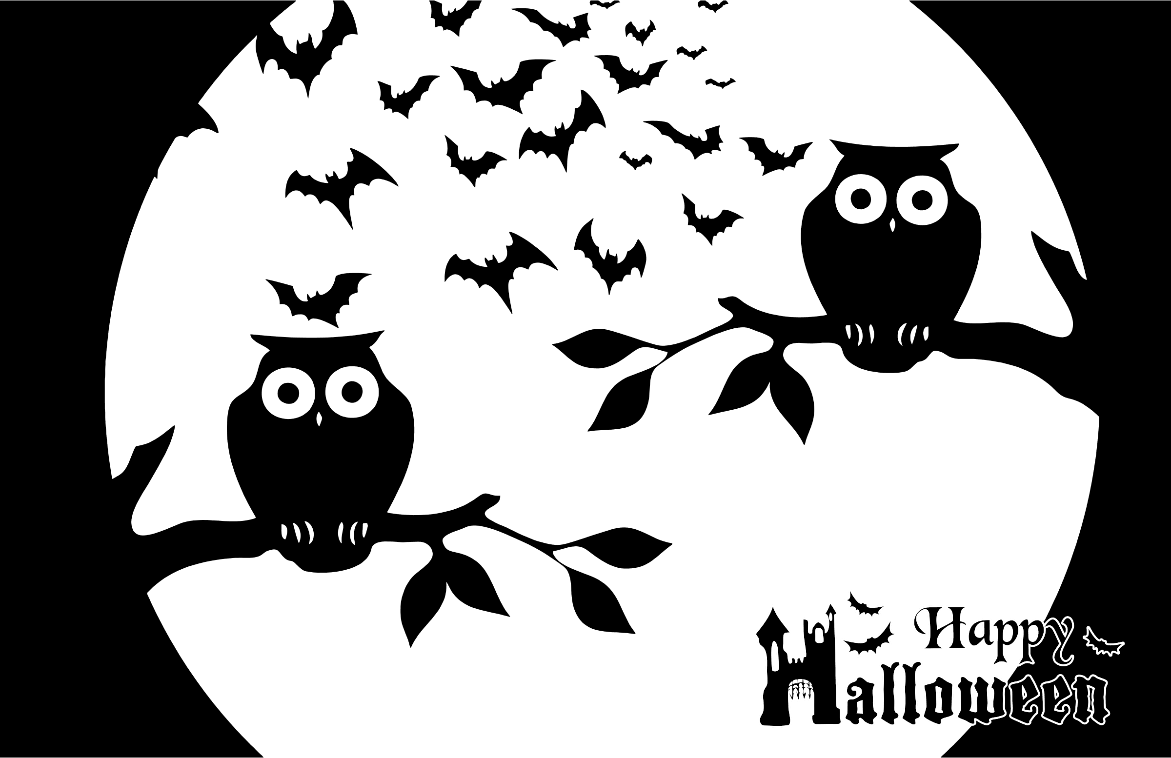 Halloween Stencil - Owl Silhouette - Free Transparent PNG Clipart Images Download. - Transparent PNG Free Download | PNGio