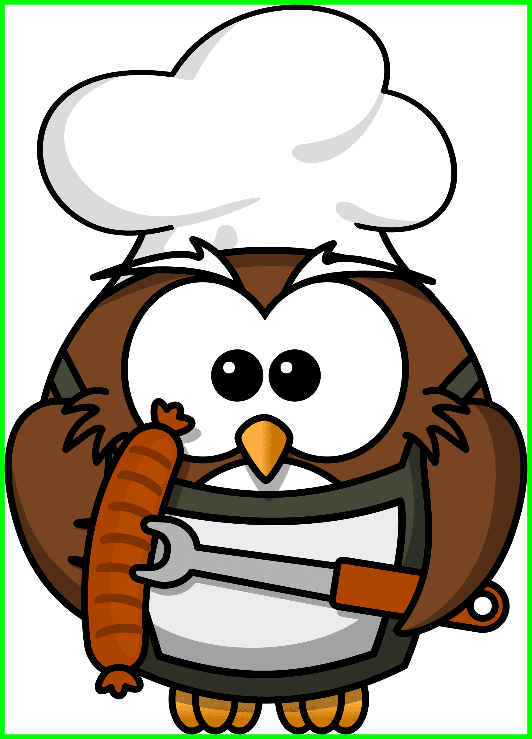 Awesome Owl With Sausage By Bocian On Openclipart Pict - Cartoon Owl - Free Transparent PNG Clipart Images Download. - Transparent PNG Free Download | PNGio