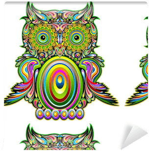 Owl Psychedelic Pop Art Design-gufo Psichedelico Decorativo - Owl Psychedelic Art Design Canvas Print - Small - Free Transparent PNG Clipart Images Download. - Transparent PNG Free Download | PNGio
