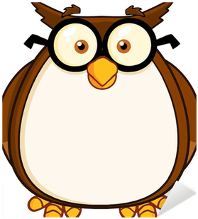 Wise Owl Teacher Cartoon Character With Glasses Sticker - Cartoon Wise Owl - Free Transparent PNG Clipart Images Download. - Transparent PNG Free Download | PNGio