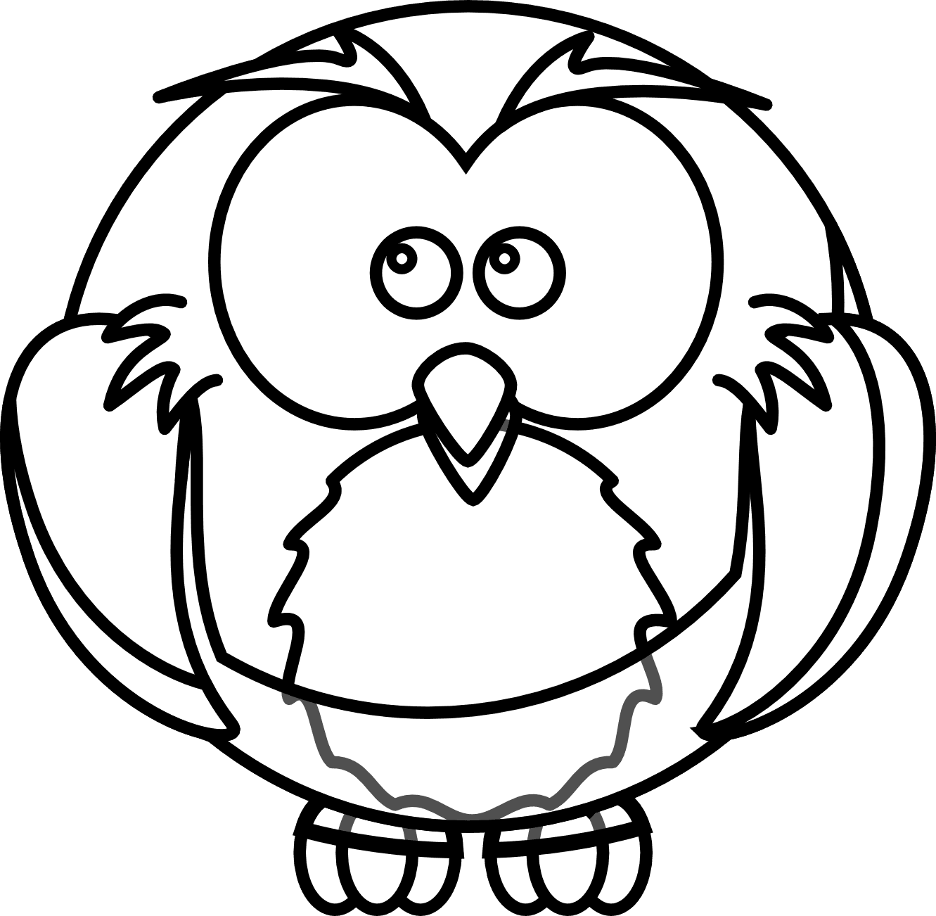 Owls - Cartoon Black And White Owl - Free Transparent PNG Clipart Images Download. - Transparent PNG Free Download | PNGio