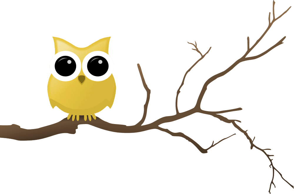 Yellow Owl On Tree Branch - Owl In A Tree Clip Art - Free Transparent PNG Clipart Images Download. - Transparent PNG Free Download | PNGio