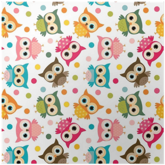 Cute Colorful Bird Seamless Pattern With Owls And Dots - Owl - Free Transparent PNG Clipart Images Download. - Transparent PNG Free Download | PNGio