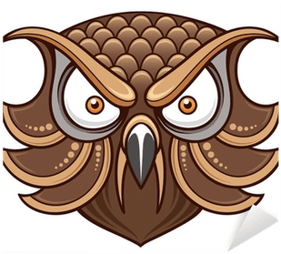 Vector Illustration Of Cartoon Owl Head Sticker • Pixers® - Owl Head Cartoon - Free Transparent PNG Clipart Images Download. - Transparent PNG Free Download | PNGio