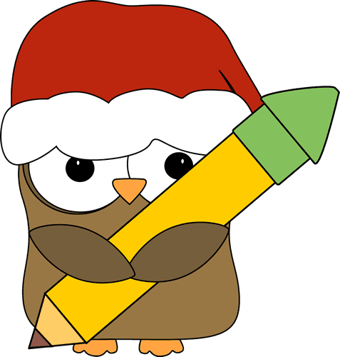 Christmas Owl Holding A Pencil - Christmas Teacher Clip Art - Free Transparent PNG Clipart Images Download. - Transparent PNG Free Download | PNGio