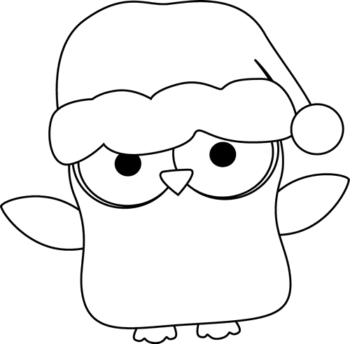 Black And White Christmas Owl Clip Art - Black And White Christmas - Free Transparent PNG Clipart Images Download. - Transparent PNG Free Download | PNGio