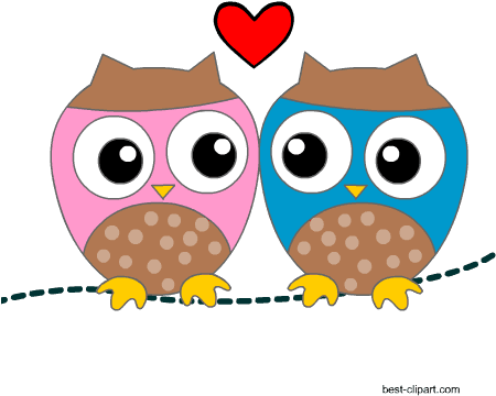 Two Cute Owls, Free Clip Art For Valentine's Day - Cute Letter Writing Paper - Free Transparent PNG Clipart Images Download. - Transparent PNG Free Download | PNGio