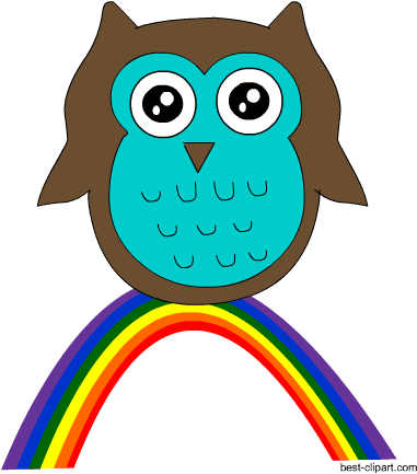 Owl And Rainbow Free Png Clip Art Image - Clip Art - Free Transparent PNG Clipart Images Download. - Transparent PNG Free Download | PNGio