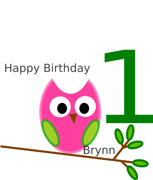 Birthday Owl Clip Art At Clkercom Vector - Today Happy 1 Birthday - Free Transparent PNG Clipart Images Download. - Transparent PNG Free Download | PNGio