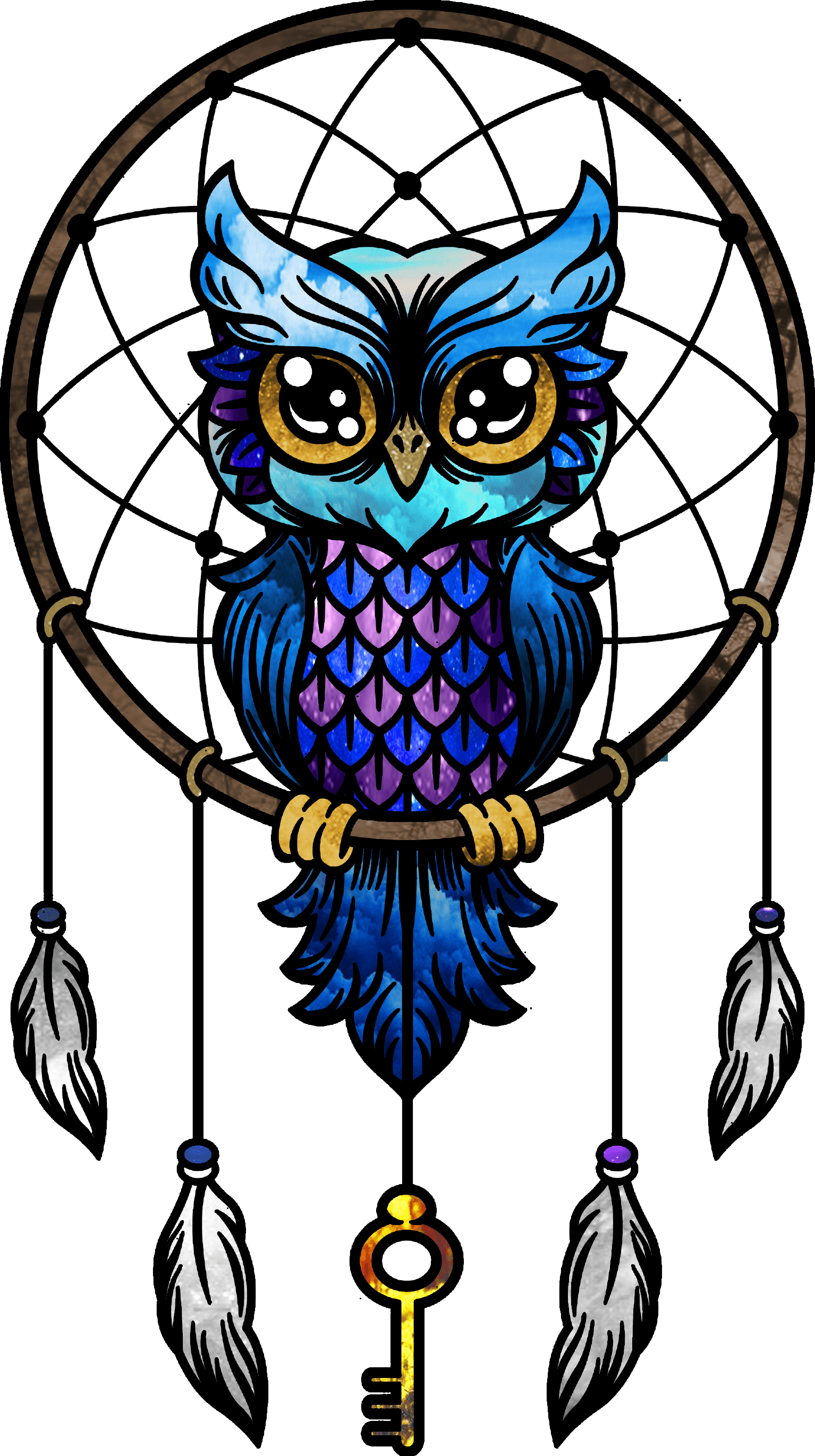Owl Wallpaper, Cartoon Owls, Baby Owls, Dreamcatchers, - Atrapasueños Con Un Buho - Free Transparent PNG Clipart Images Download. - Transparent PNG Free Download | PNGio