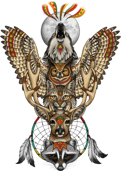 This Illustration Was Inspired My Native American Totem - Totem Native American Deer - Free Transparent PNG Clipart Images Download. - Transparent PNG Free Download | PNGio