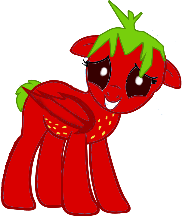 Strawberry Fruit Batpony By Owl-parchment - Cartoon - Free Transparent PNG Clipart Images Download. - Transparent PNG Free Download | PNGio