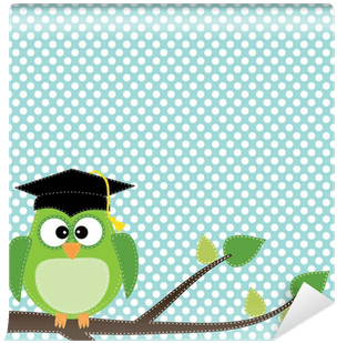 Owl With Graduation Cap Sitting On Branch Wall Mural - Imagem De Coruja Com Capelo Transparent PNG - 400x400 - Free Download on - Transparent PNG Free Download | PNGio