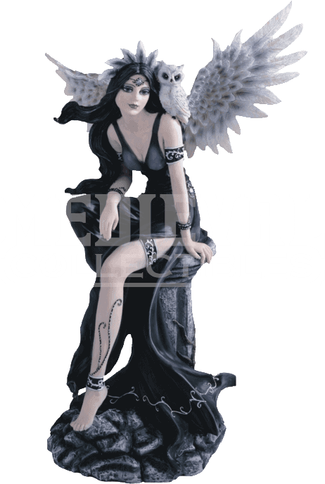 Gothic Angel With Snow Owl Statue - Gothic Fairy Figurines, HD Png Download - Transparent PNG Free Download | PNGio