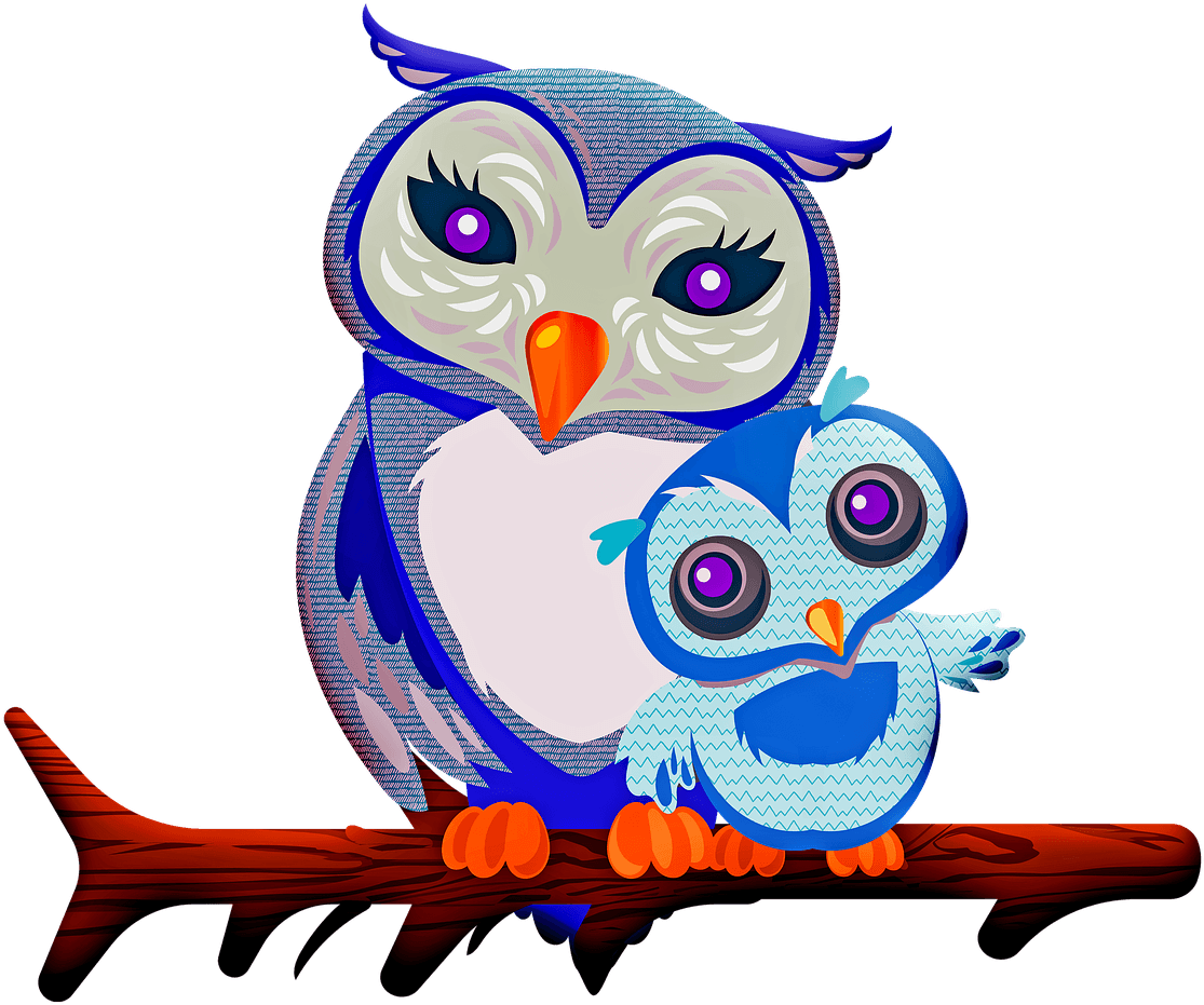 Owl, Mother Owl, Baby Owl, Nature, Mother, Family - Mother And Baby Owl, HD Png Download - Transparent PNG Free Download | PNGio