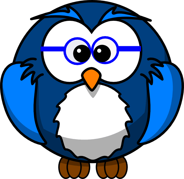 Blue Owl With Glasses Svg Clip Arts - Cartoon Owl Transparent Background, HD Png Download - Transparent PNG Free Download | PNGio