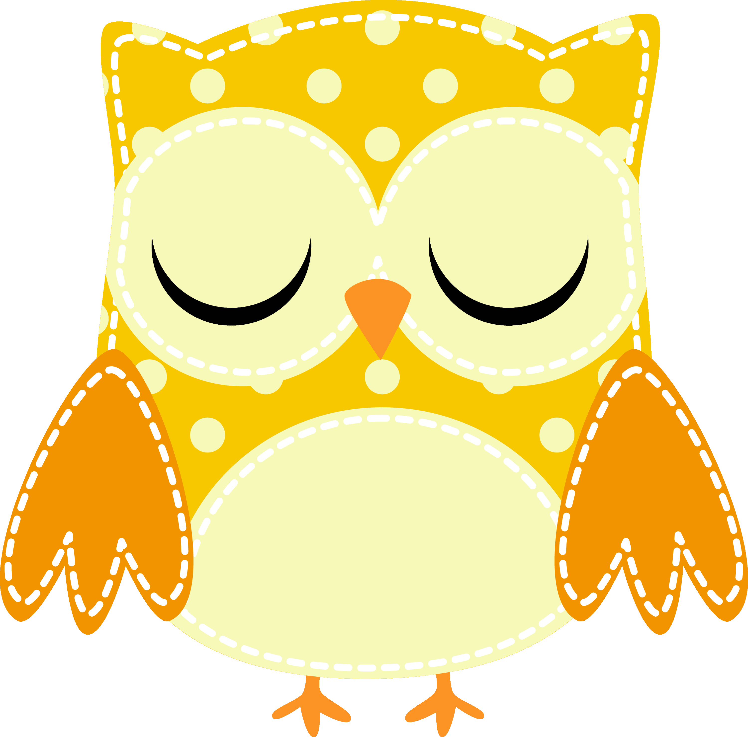 Yellow Owl Arts Clipart Astonishing Monthly Sketchbook - Cartoon Owl With Closed Eyes, HD Png Download - Transparent PNG Free Download | PNGio