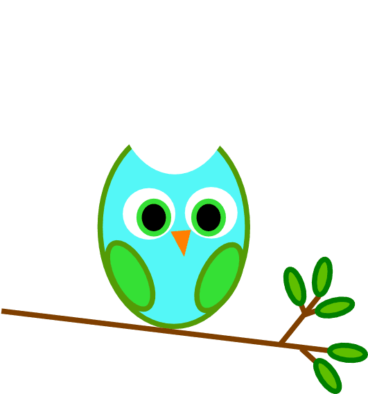 Blue Green Owl On A Branch Svg Clip Arts - Pink And Green Owl, HD Png Download - Transparent PNG Free Download | PNGio