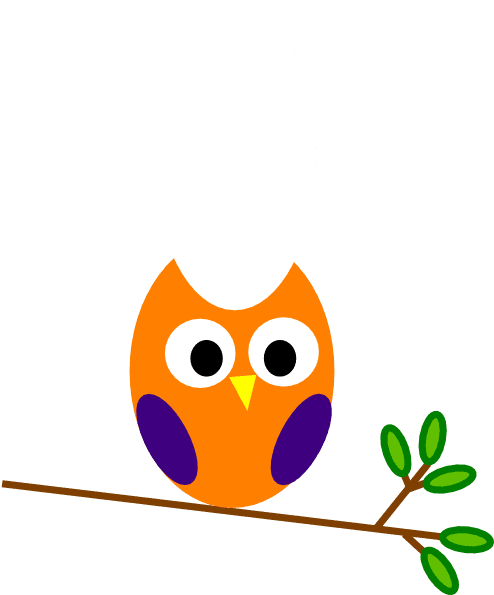 Purple Orange Owl Clip Art At Clker - Owl Halloween Clipart, HD Png Download - Transparent PNG Free Download | PNGio