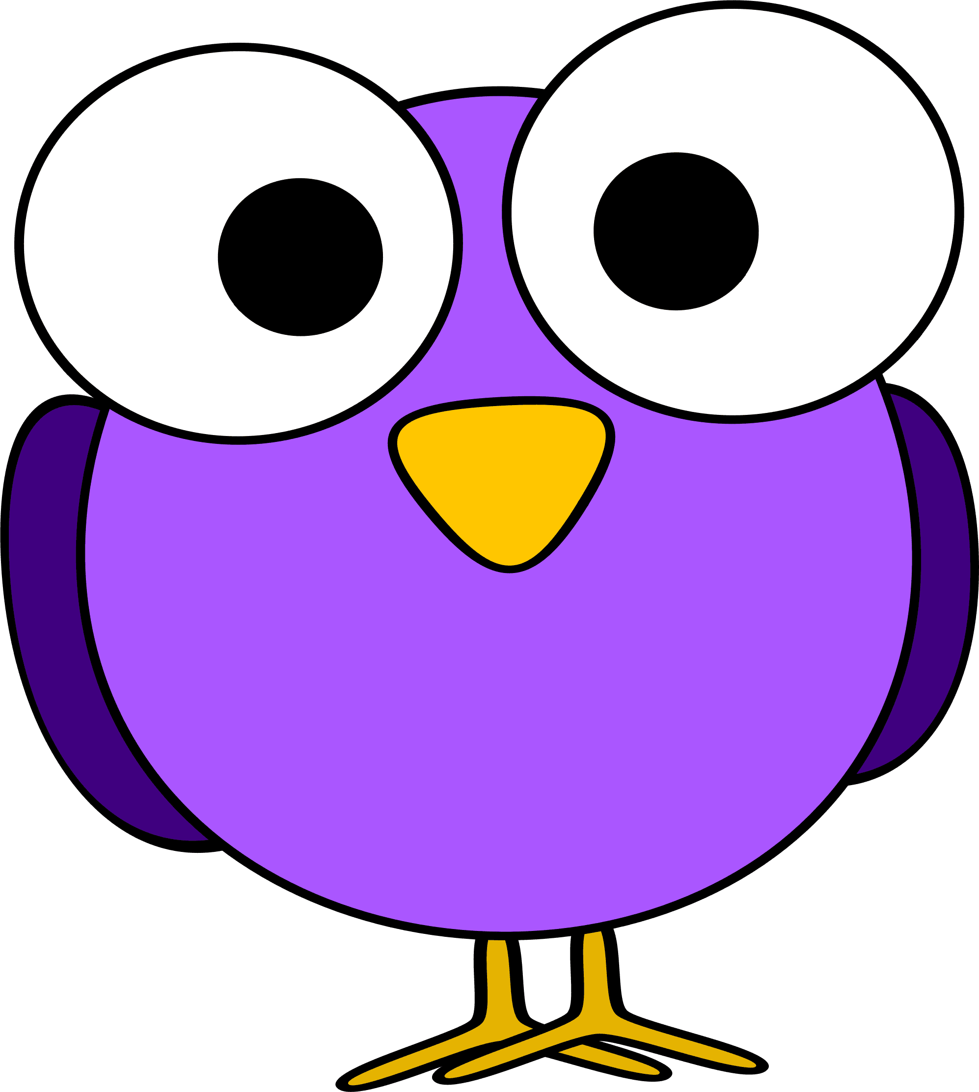 Purple Googly-eye Bird Clip Arts - Cartoon Owl Big Eyes, HD Png Download - Transparent PNG Free Download | PNGio