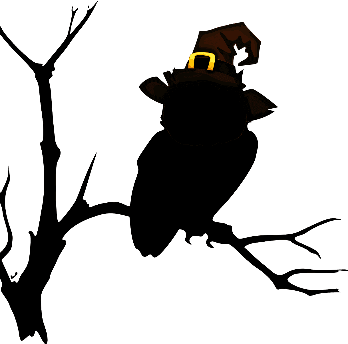 Owl On A Tree Stencil, HD Png Download - Transparent PNG Free Download | PNGio