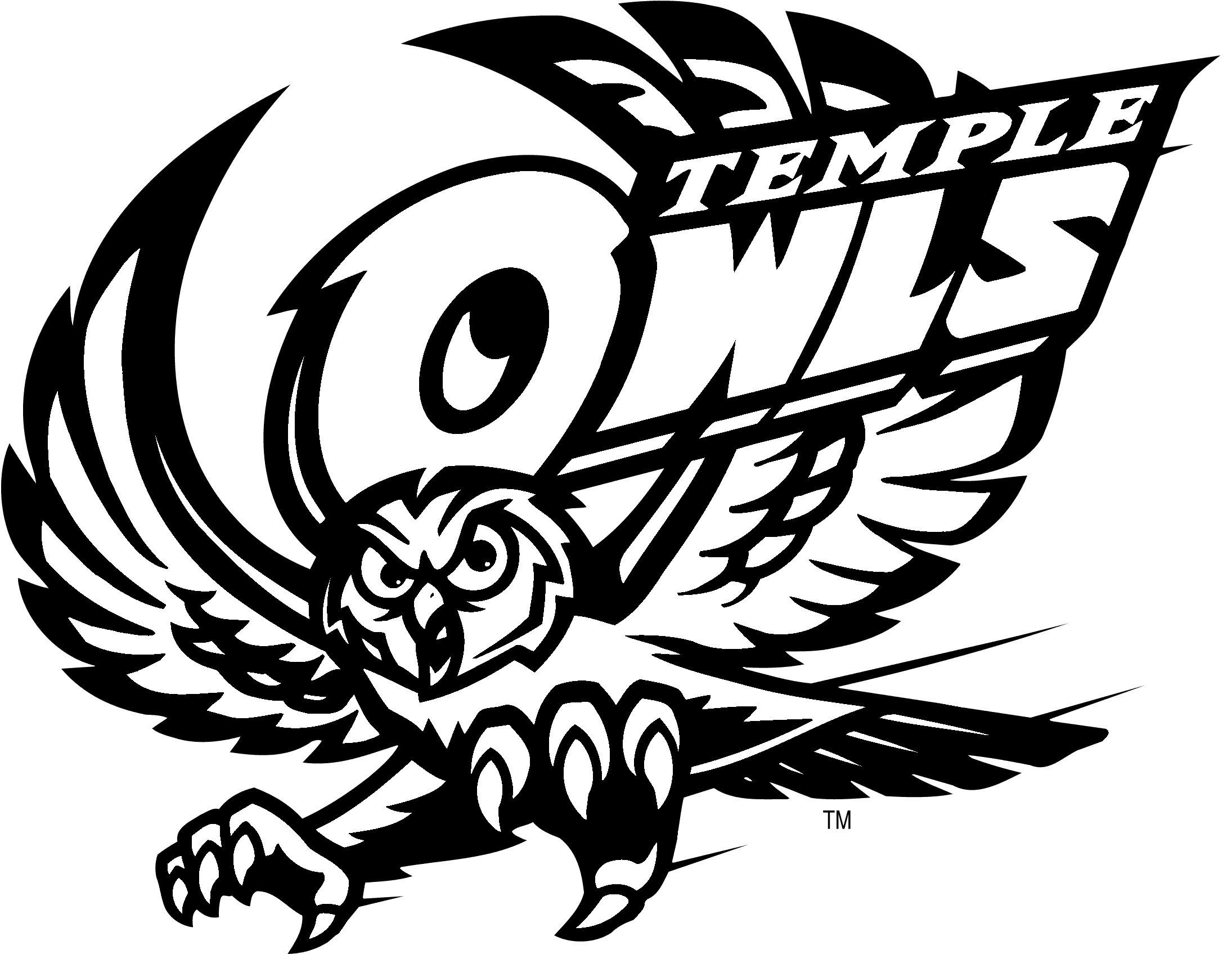 Temple Owls Logo Black And White - Temple University Japan Mascot, HD Png Download - Transparent PNG Free Download | PNGio