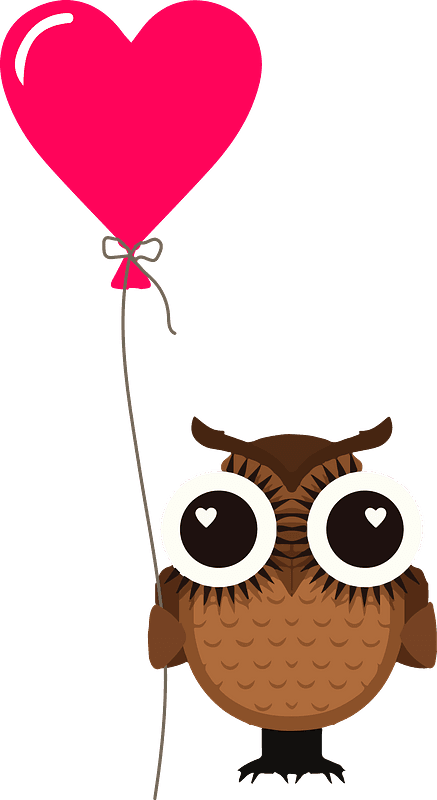 Owl With Heart Balloon Clipart - Balloon, HD Png Download - Transparent PNG Free Download | PNGio