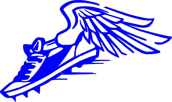 Winged Foot, Blue And White Clip Art - Track And Field Clipart Blue - Transparent PNG Free Download | PNGio