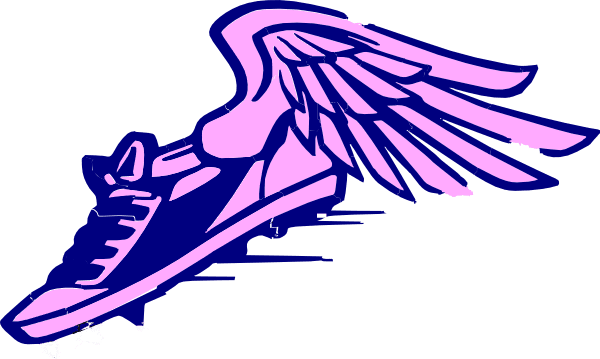 Running Shoe With Wings Clip Art - Track And Field Clipart Blue - Transparent PNG Free Download | PNGio