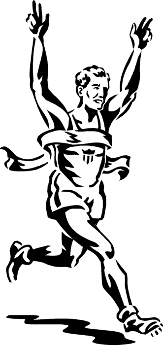 Vector Illustration Of Track And Field Athletic Sport - Winning A Race - Transparent PNG Free Download | PNGio