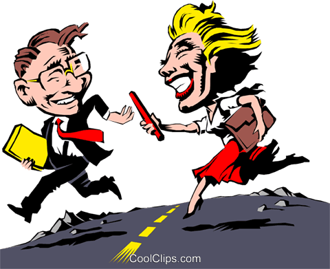 Cartoon Man & Woman Track & Field Royalty Free Vector - Relay Race - Transparent PNG Free Download | PNGio