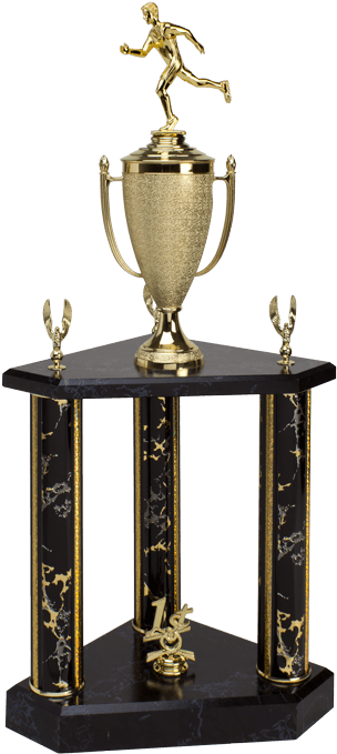 3 Column Trophy For Track & Field Events - Track And Field Trophy - Transparent PNG Free Download | PNGio