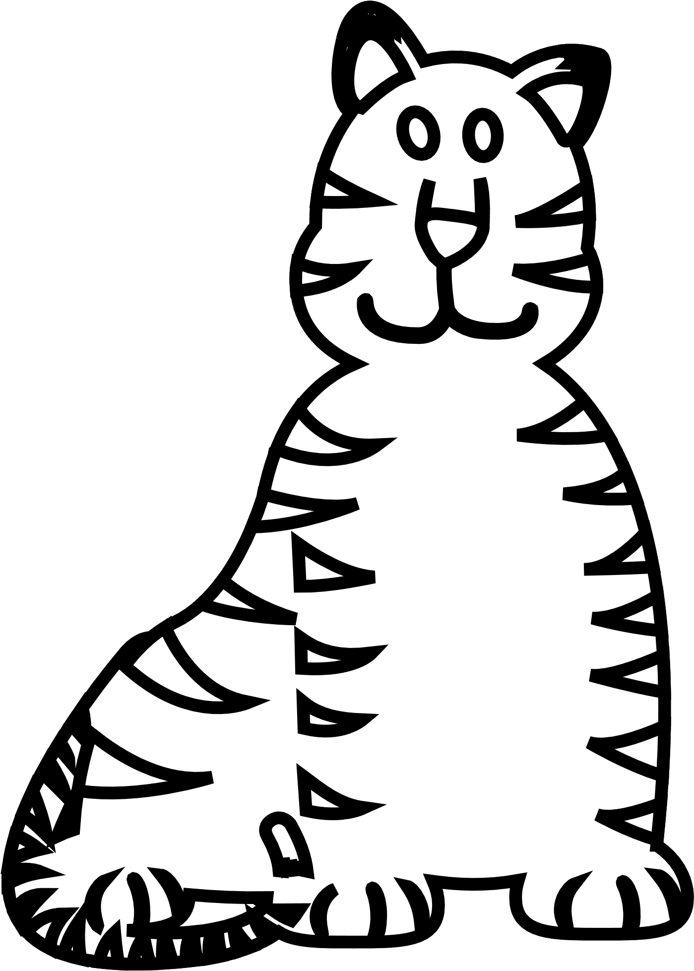 Animal Tiger Black White Black White Art Beta Geometry - Tiger Black And White Clip Art Of Animals - Transparent PNG Free Download | PNGio