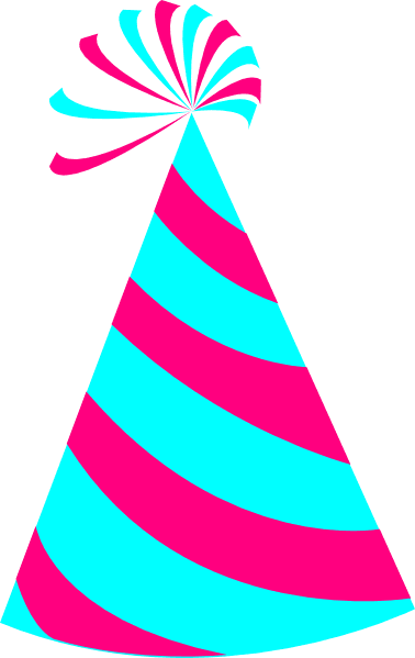 Pink And Blue Party Hat Clip Art - Animated Party Hat - Transparent PNG Free Download | PNGio