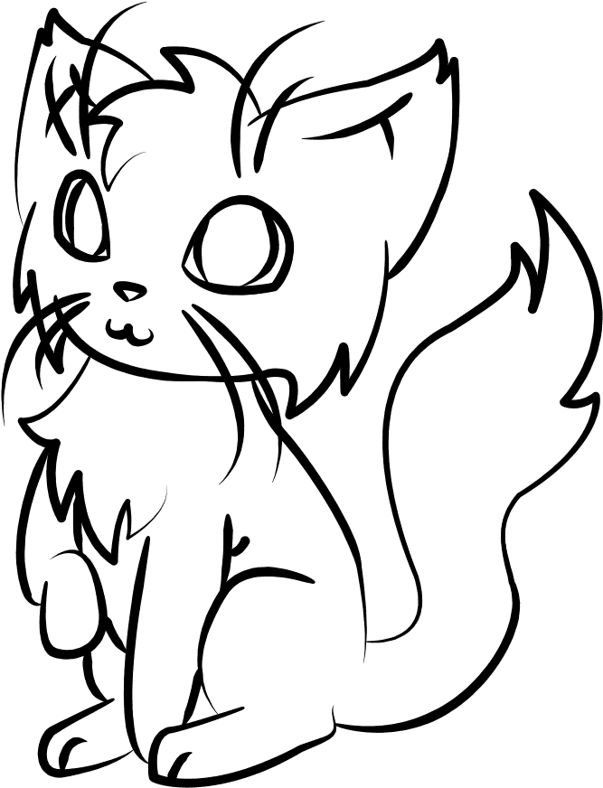 Cat Line Drawing - Animated Cat Profile - Transparent PNG Free Download | PNGio