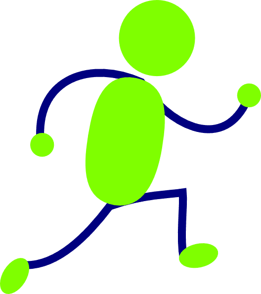 Green And Blue Running Man Clip Art - Running Clipart Animation - Transparent PNG Free Download | PNGio