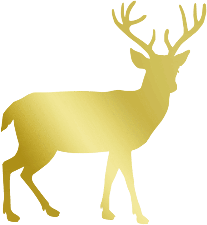 Gold, Deer, Stag, Reindeer, Christmas - Forest Animals Shower Curtain - Transparent PNG Free Download | PNGio