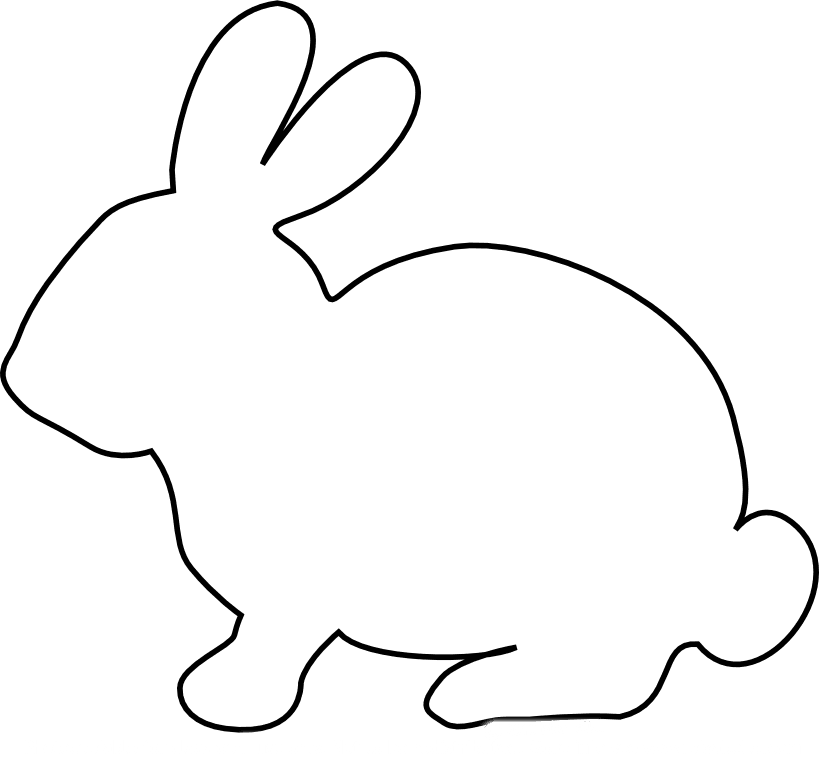 Free Easter Coloring Bunny Rabbit Clip Art - Cut Out Animal Shapes - Transparent PNG Free Download | PNGio