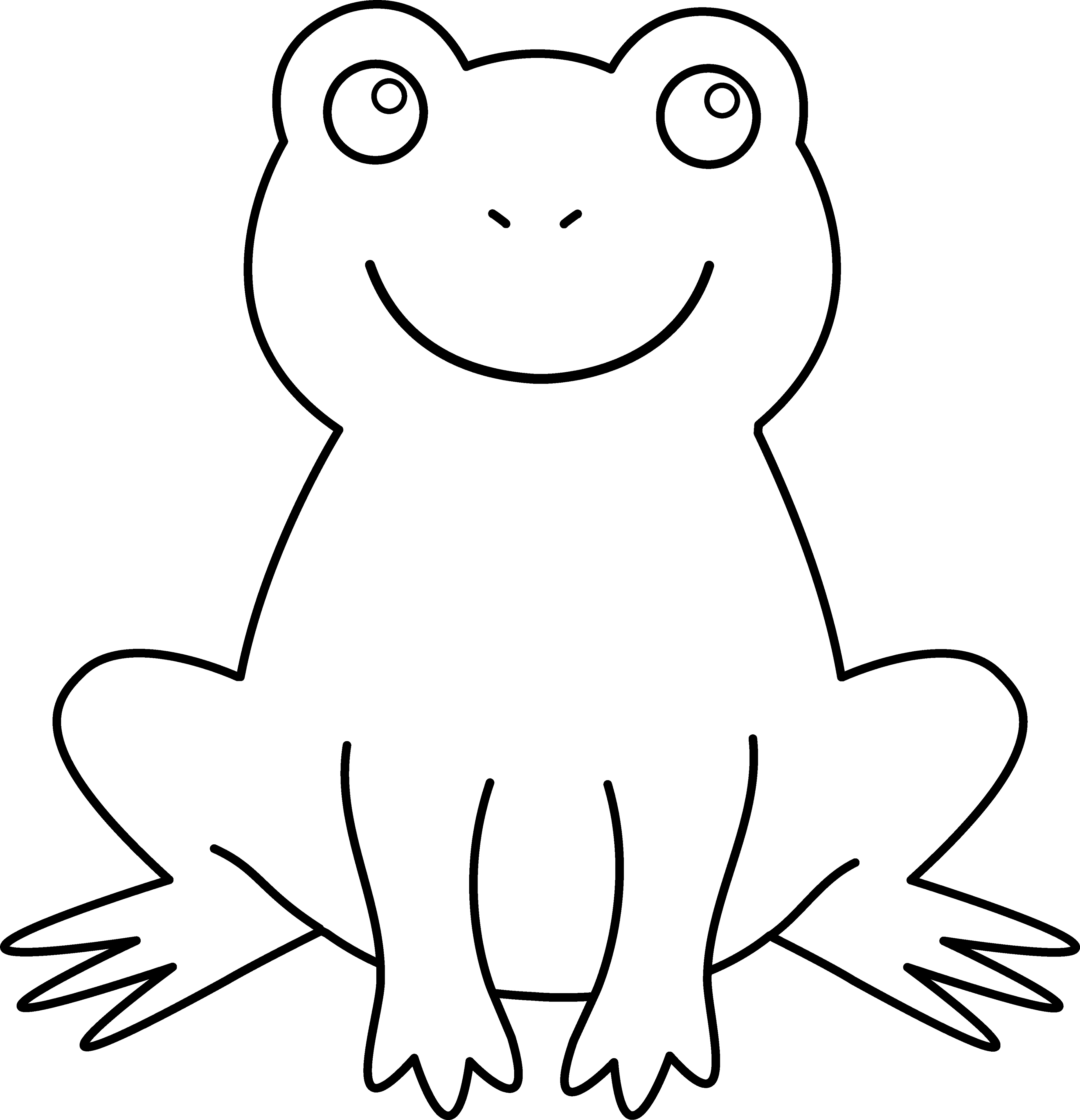 Frog Black And White Black And White Picture Of Frog - Outline Pictures Of Animals - Transparent PNG Free Download | PNGio