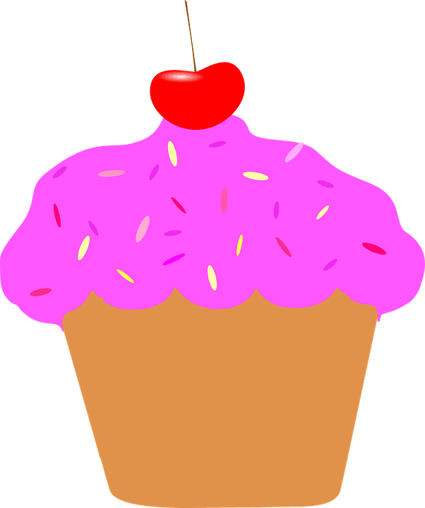Pink Cherry Cupcake Clip Art At Vector Clip Art Online - Animation Cupcakes - Transparent PNG Free Download | PNGio