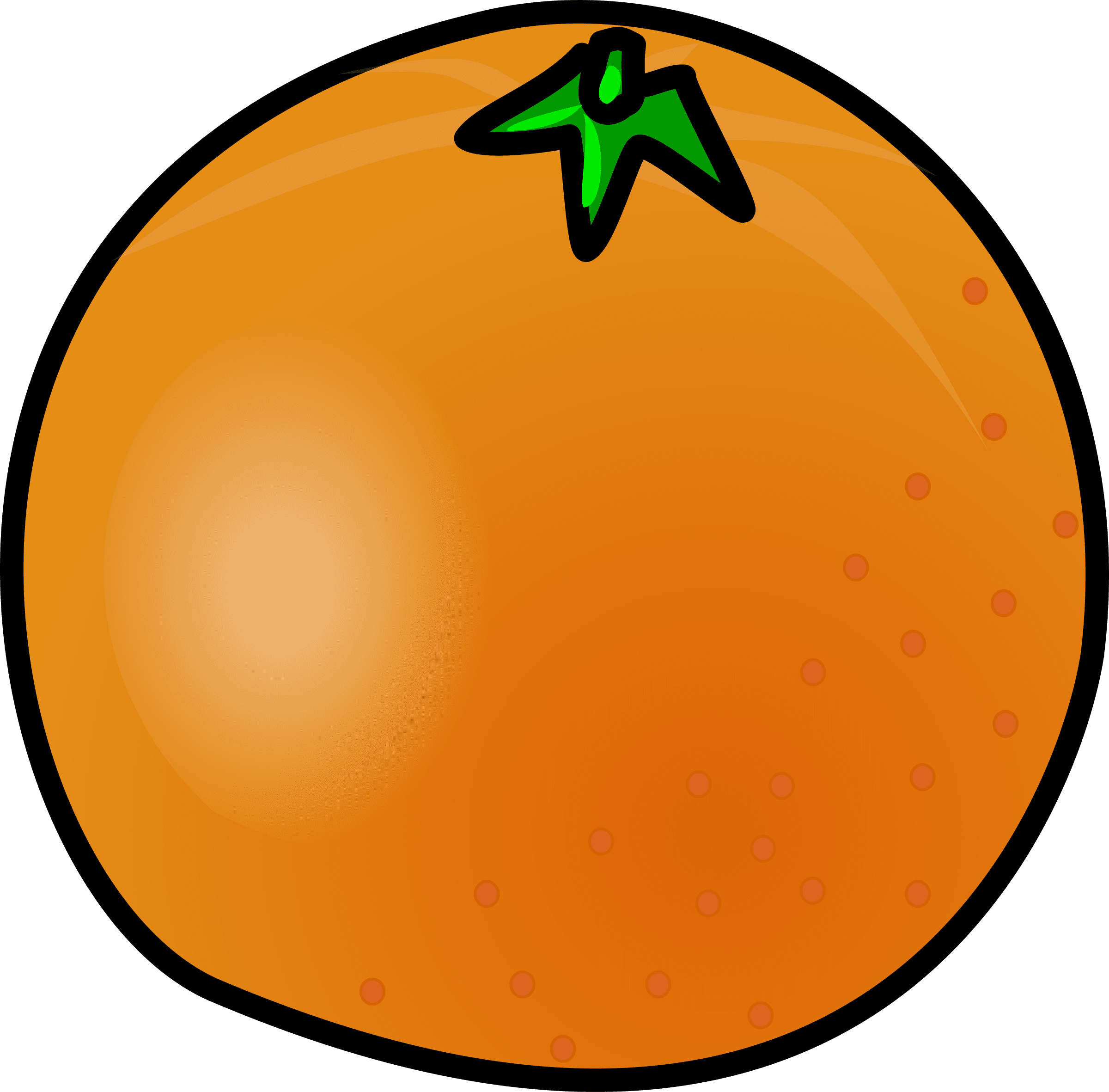 Orange Black, Food, Fruit, Outline, White, Cartoon, - Animated Picture Of An Orange - Transparent PNG Free Download | PNGio