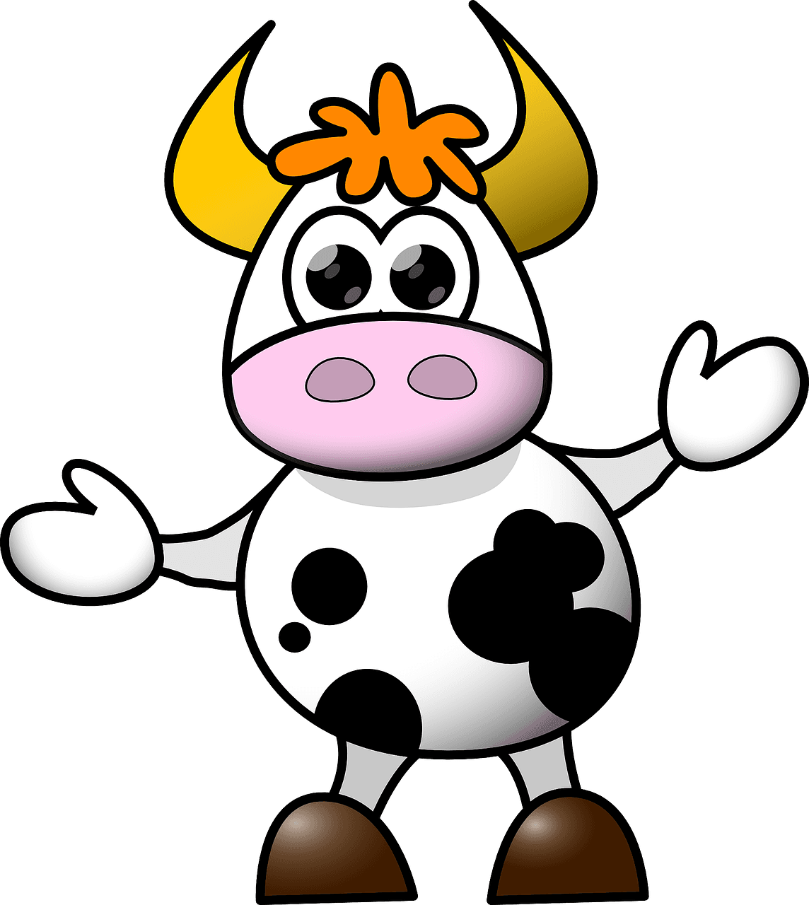 Cow Cartoon Funny Cute Dancing Isolated - Animated Cow - Transparent PNG Free Download | PNGio