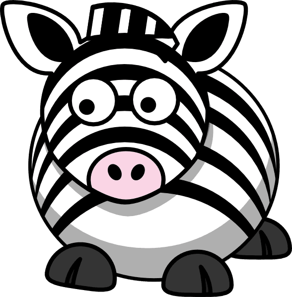 Zebra Left Clip Art - Fat Cartoon Animals - Transparent PNG Free Download | PNGio