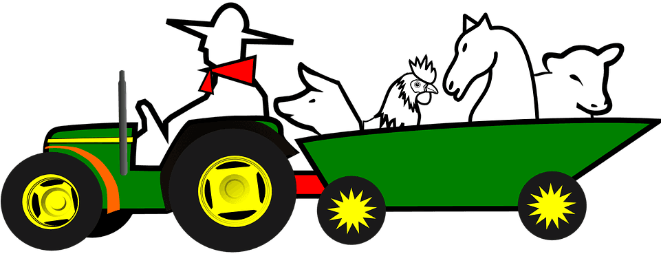 Farmer, Animals, Car, Farm, Green, Horse - Moving Tractor Animation - Transparent PNG Free Download | PNGio