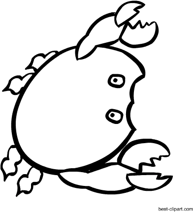 Cute Black And White Crab Clip Art - Ocean Animals Coloring Pages - Transparent PNG Free Download | PNGio