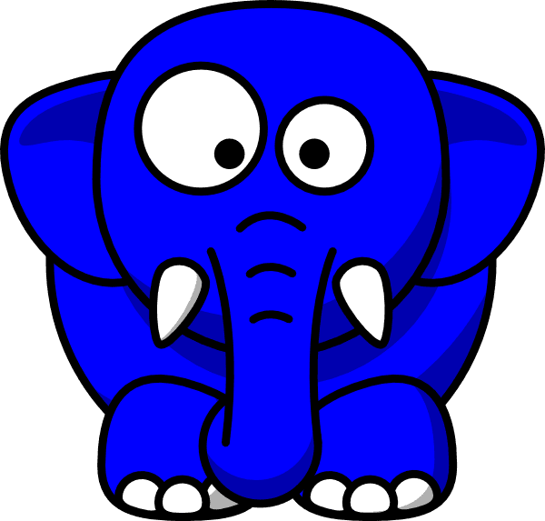 Baby Elephant Blue Clip Art - Black And White Clip Art Of Wild Animals - Transparent PNG Free Download | PNGio