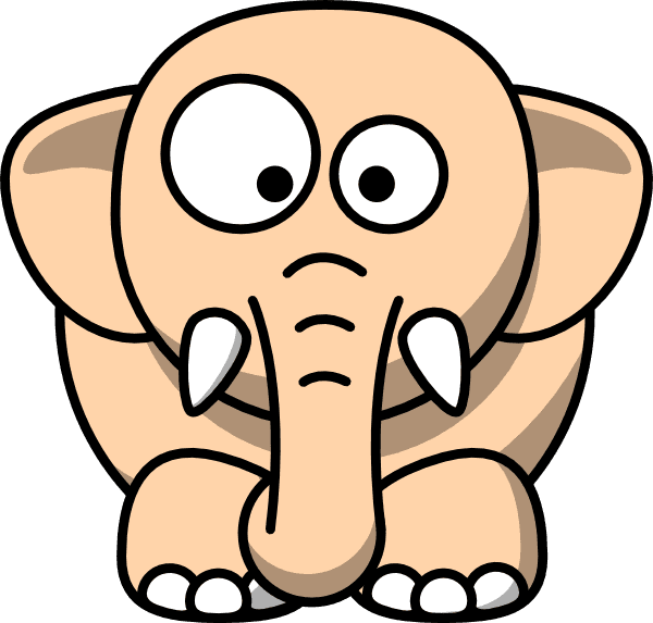 Baby Elephant Yellow Clip Art - Black And White Clipart Animals - Transparent PNG Free Download | PNGio