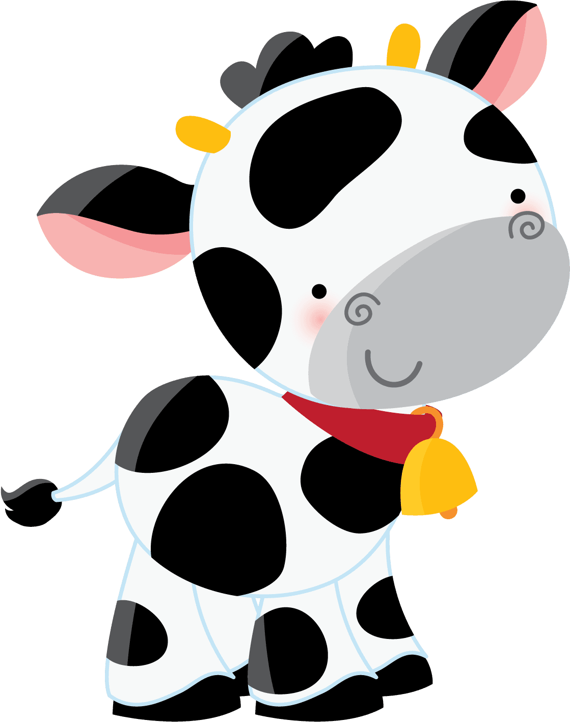 Say Hello Cow Clipartclipart Babyclipart Imagespaper - Farm Animals Paper Cupcake Picks 24pcs - Transparent PNG Free Download | PNGio