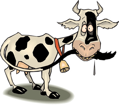 Cow Black White Farm Animal Dairy Cattle D - Animated Cow - Transparent PNG Free Download | PNGio
